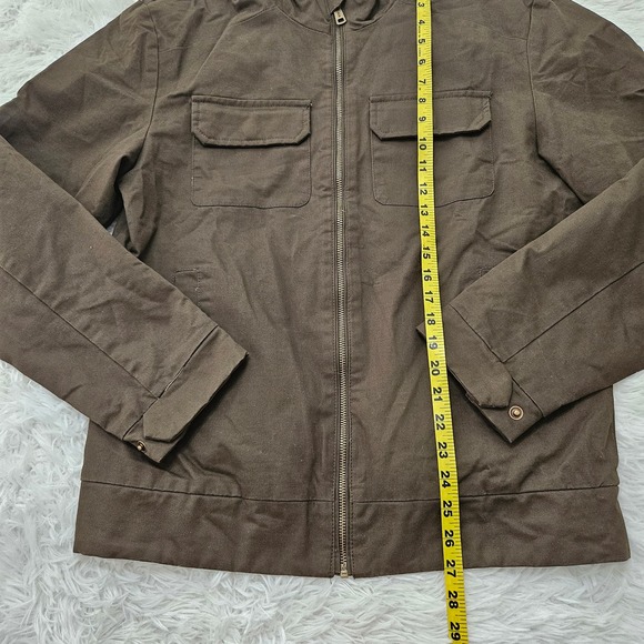 Wenven Men's Olive Green Zip Up Heavy Utility Jacket. Size S - Picture 10 of 10